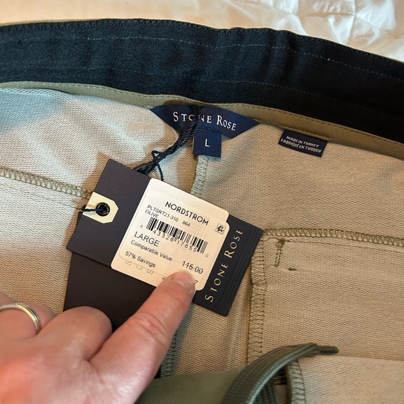 NWT French Terry Fleece Chino Shorts - STONE ROSE - Picture 5 of 6